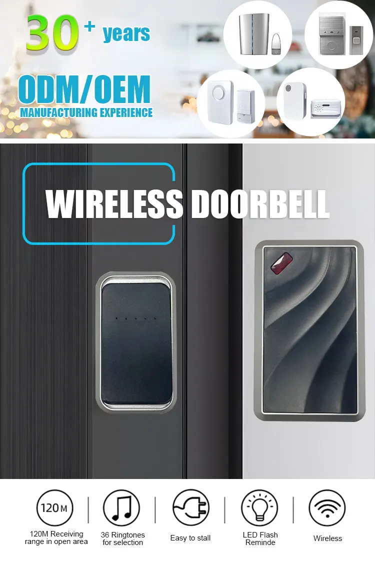 XINHUI M013Y factory price door bell Bright LED door bell long distance door bell home office use