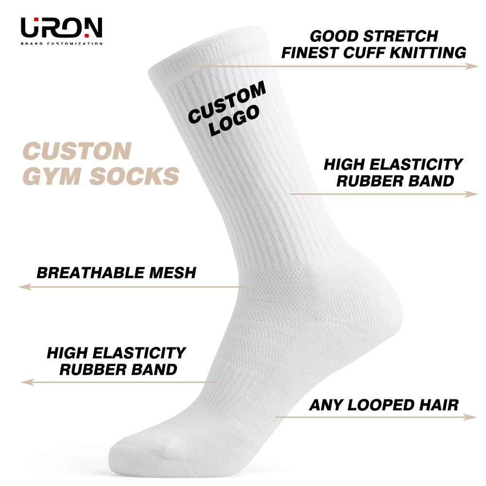 Custom Socks Design Own Logo Crew Socks No Minimum Order Private Your Label Bamboo Cotton Black Man Sport Sock Elite calcetines