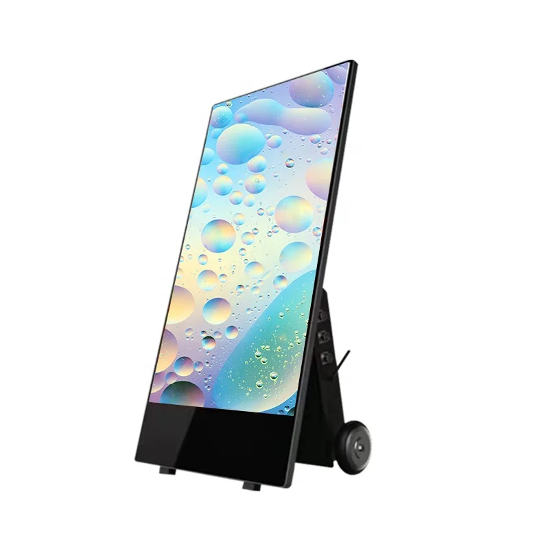 43 Inch Indoor Outdoor Portable Moveable Totem LCD Touch Screen Display Battery Powered Digital Signage for Retail