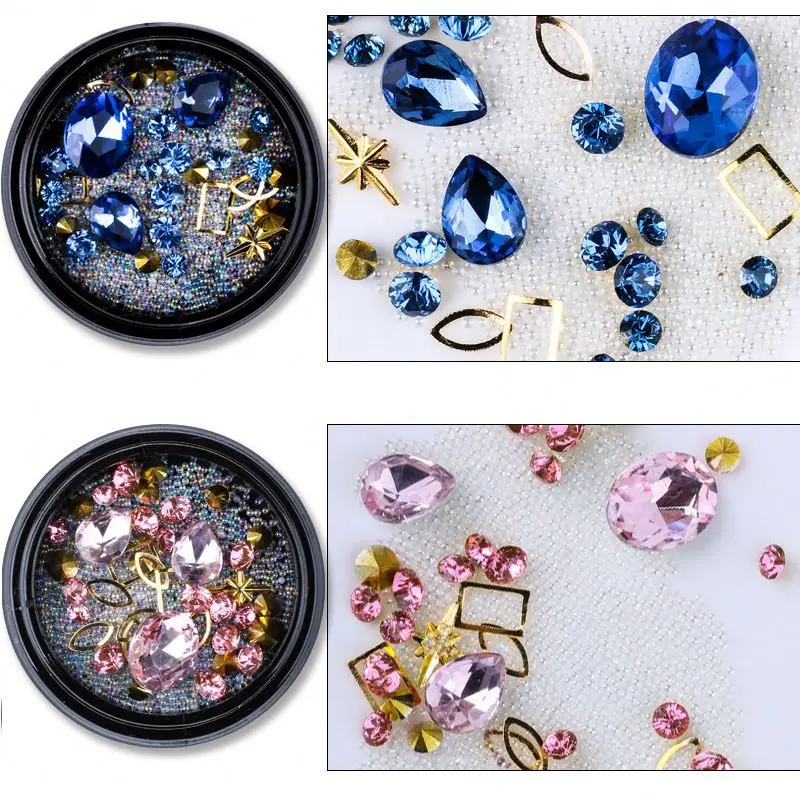 Diamond Crystals Nail Art Rhinestones3D Nail Pearl  Metal Jewelry DIY Nail Charms Accessories