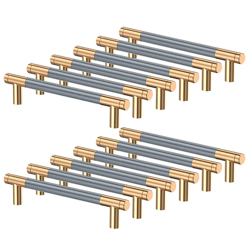 Knurling Brass Solid Furniture Hardware Cabinet Drawer Handle and Knob Wardrobe Pulls