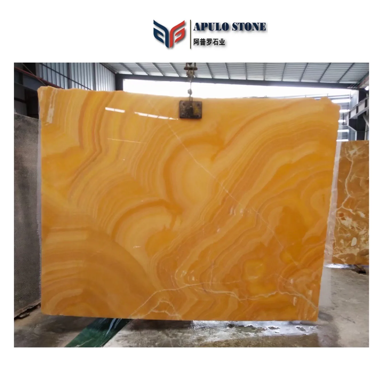 Hot selling China Honey Beige Polished Natural Stone Slab Wall Tile Yellow Onyx Orange Onyx