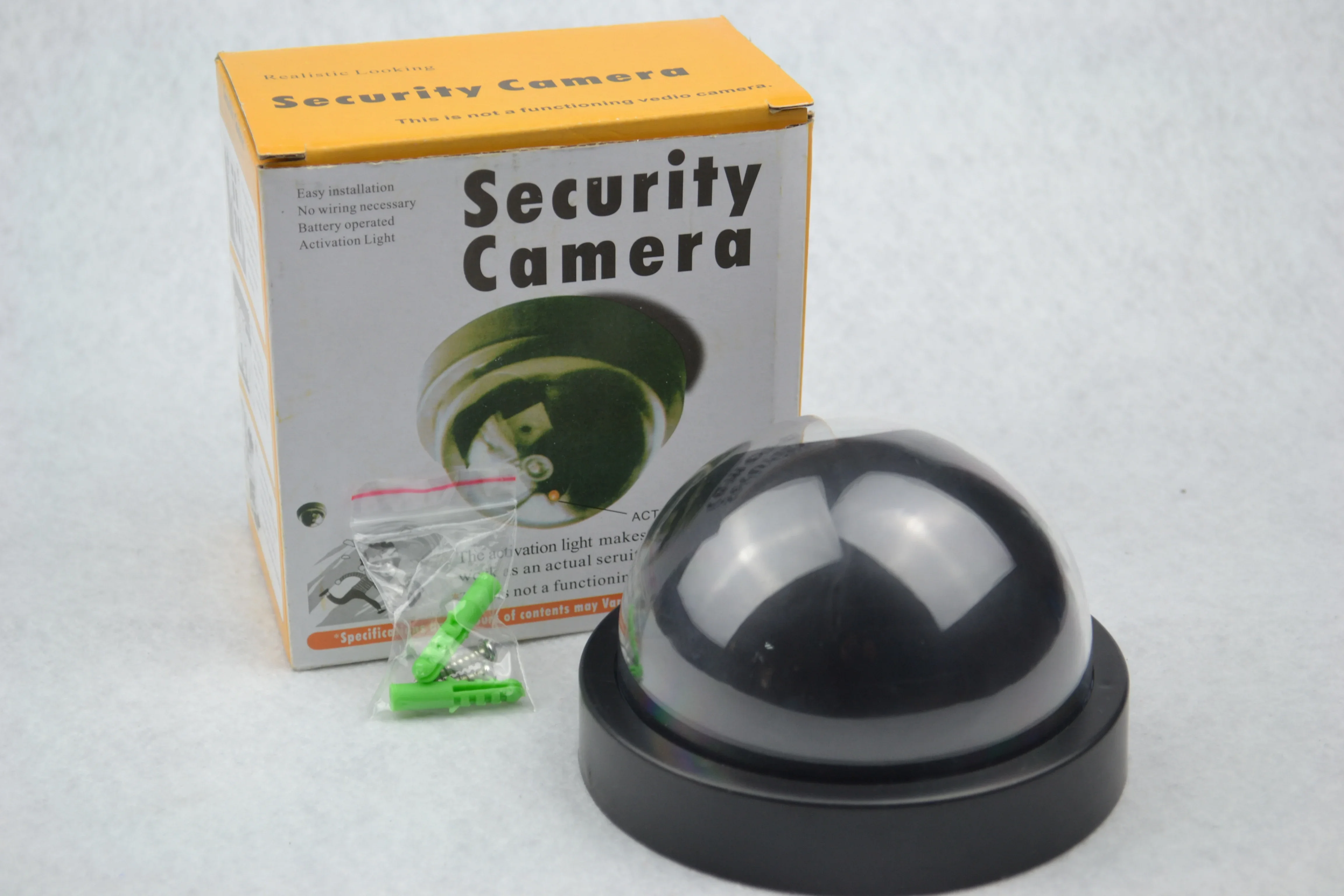 Dummy Dome Camera Flash Light CCTV Surveillance Security Fake Dome Black Camara