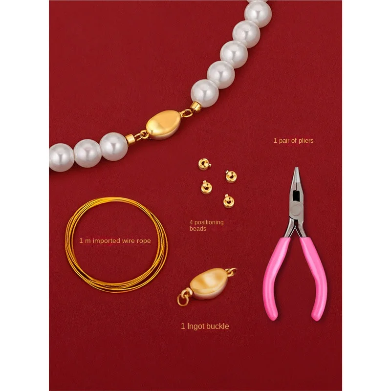 Wear pearl necklace buckle accessories rope beaded special line sterling silver 925 yuan buckle bracelet button diy material