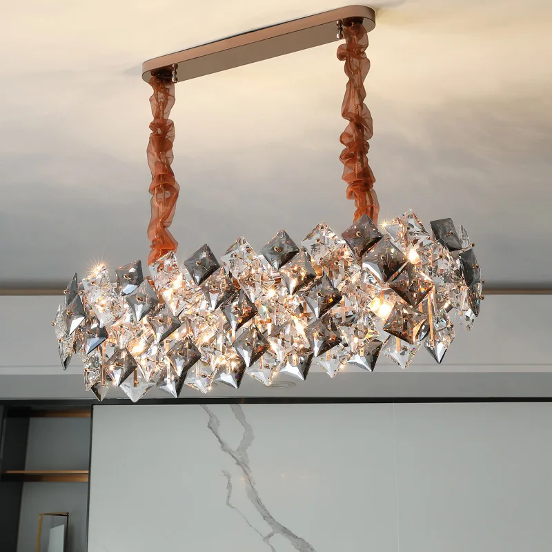 Luxury hotel home decorative lighting k9 crystal ceiling pendant lights modern gold chandeliers for living room