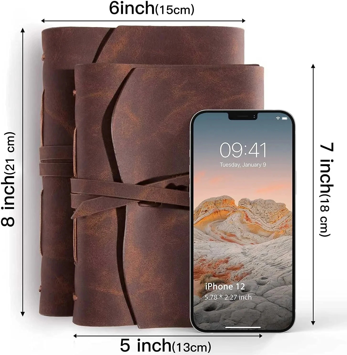 Leather Travel Writing Journal Leather Personalized Notebook for Home Office Traveling Gift