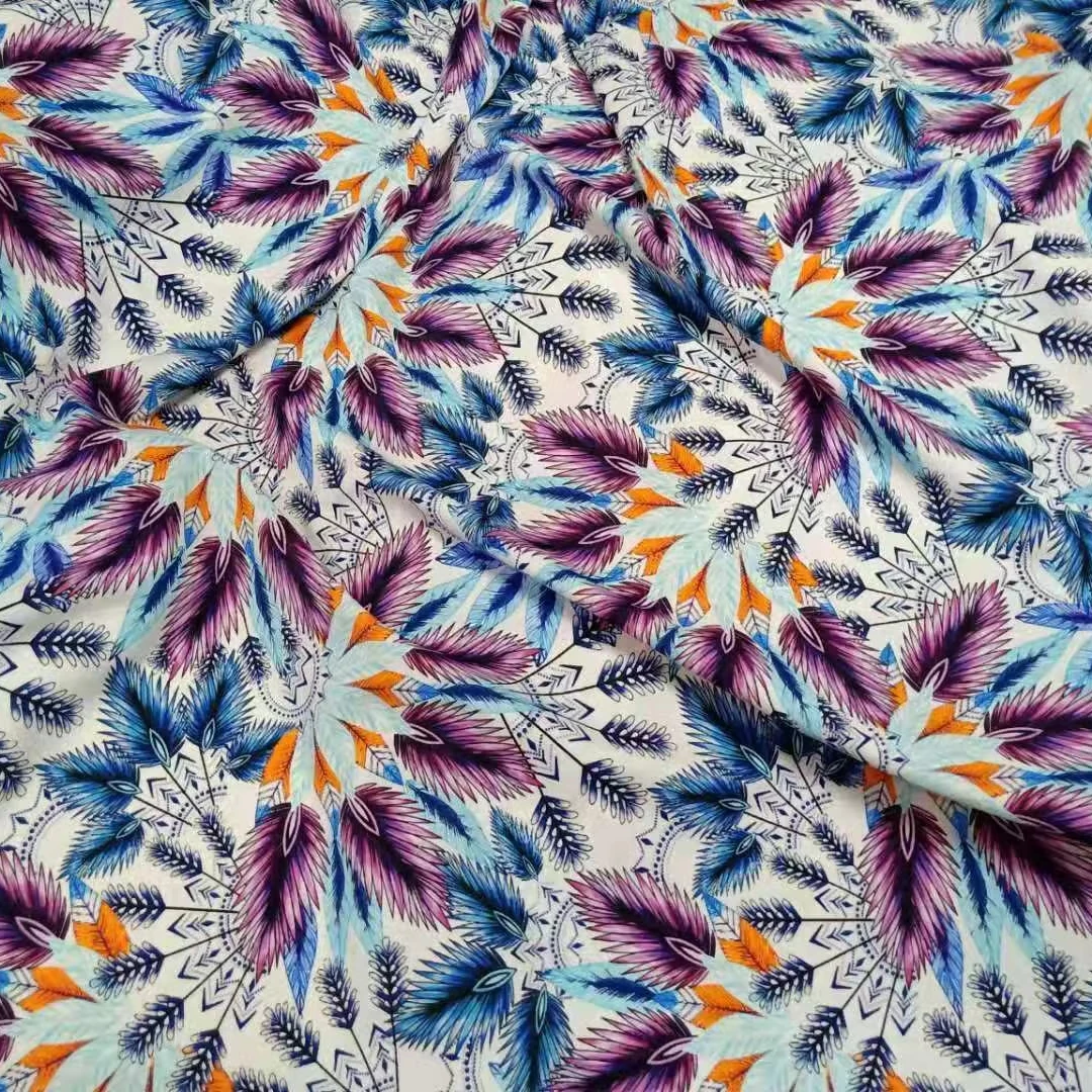 82% Polyamide 18% Spandex Custom Digital Print Swimming 4-Way Stretch Fabric for Swimwear