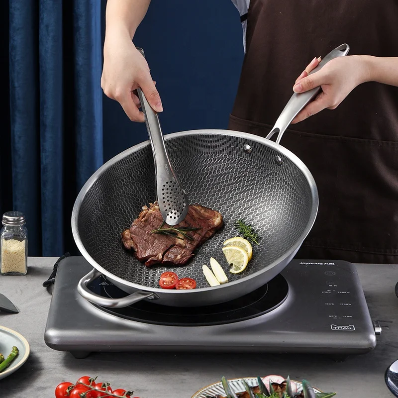 panci sarten antiadherente best price asado honeycomb stainless steel wok fry pan