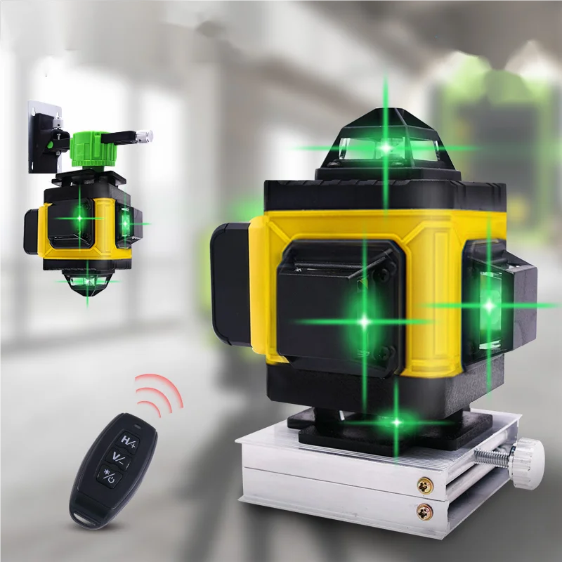 4D Green Self-Leveling Horizontal Vertical 16 Lines Laser Level