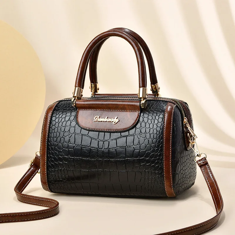 luxury hand bags ladies 2023 New Boston women bag messenger shoulders bolsos de mujer Stone pattern wholesale Handbags