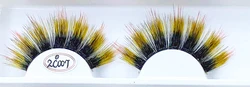 3d colorful strip eyelash faux mink rainbow eyelash with custom package