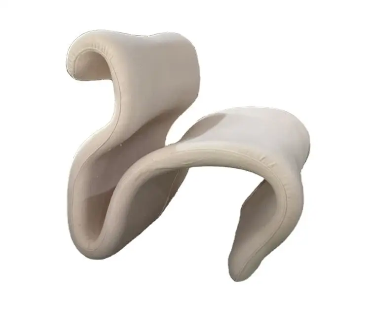 Customized Modern Apartment Comfortable Abstract Lines Living Room Accent Chair Fiberglass Profiled S Shaped Lounge Chair