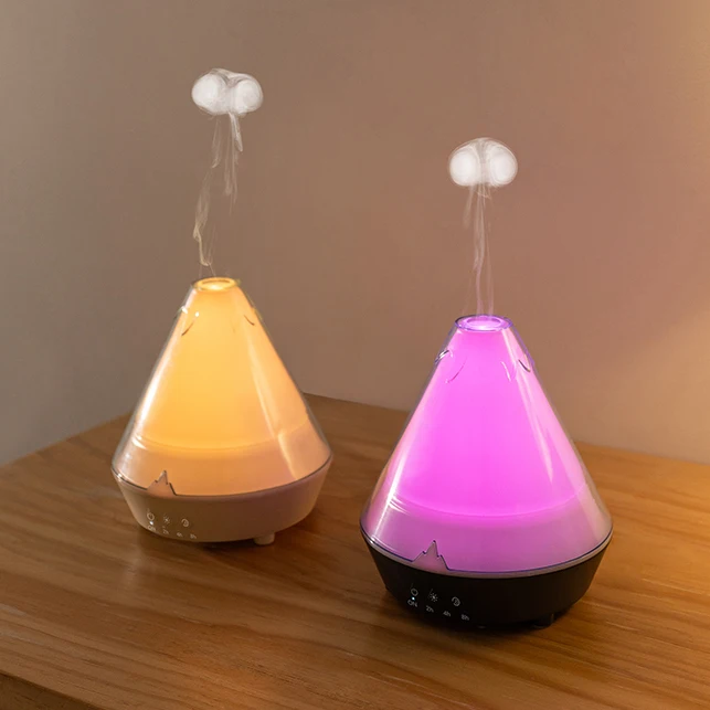 2024 New Ultrasonic Cool Mist Maker Fogger Flame Lamp humidifier Essential Oil Diffuser h2o 7 Light Colors Aroma Diffuser