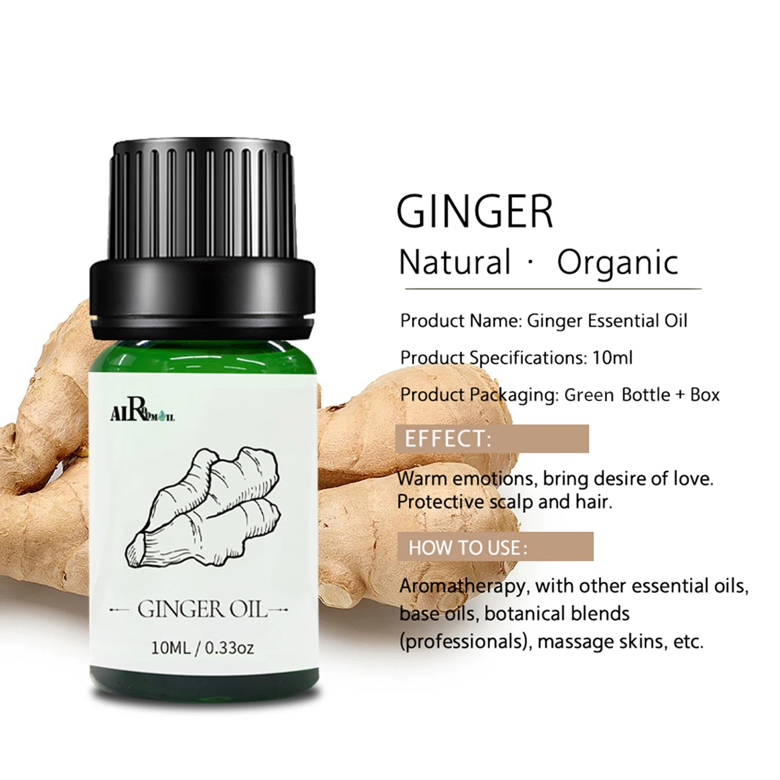 New ginger oil Ginger essential oil to remove abdominal fat body massage aromatherapy diffuser