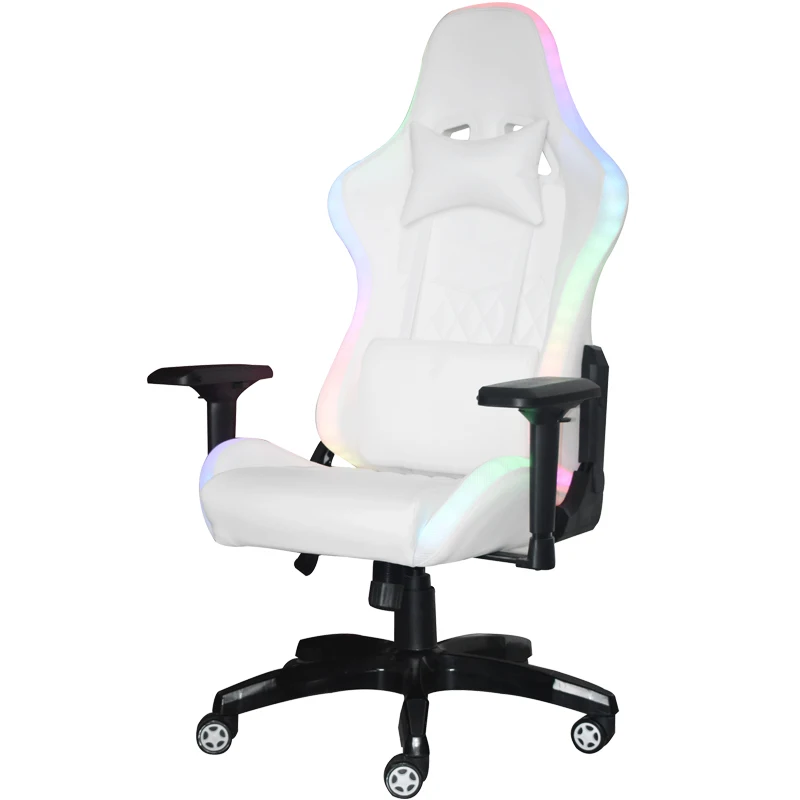 Silla de juego estilo carrera white gaming chair led gaming chair gaming chair