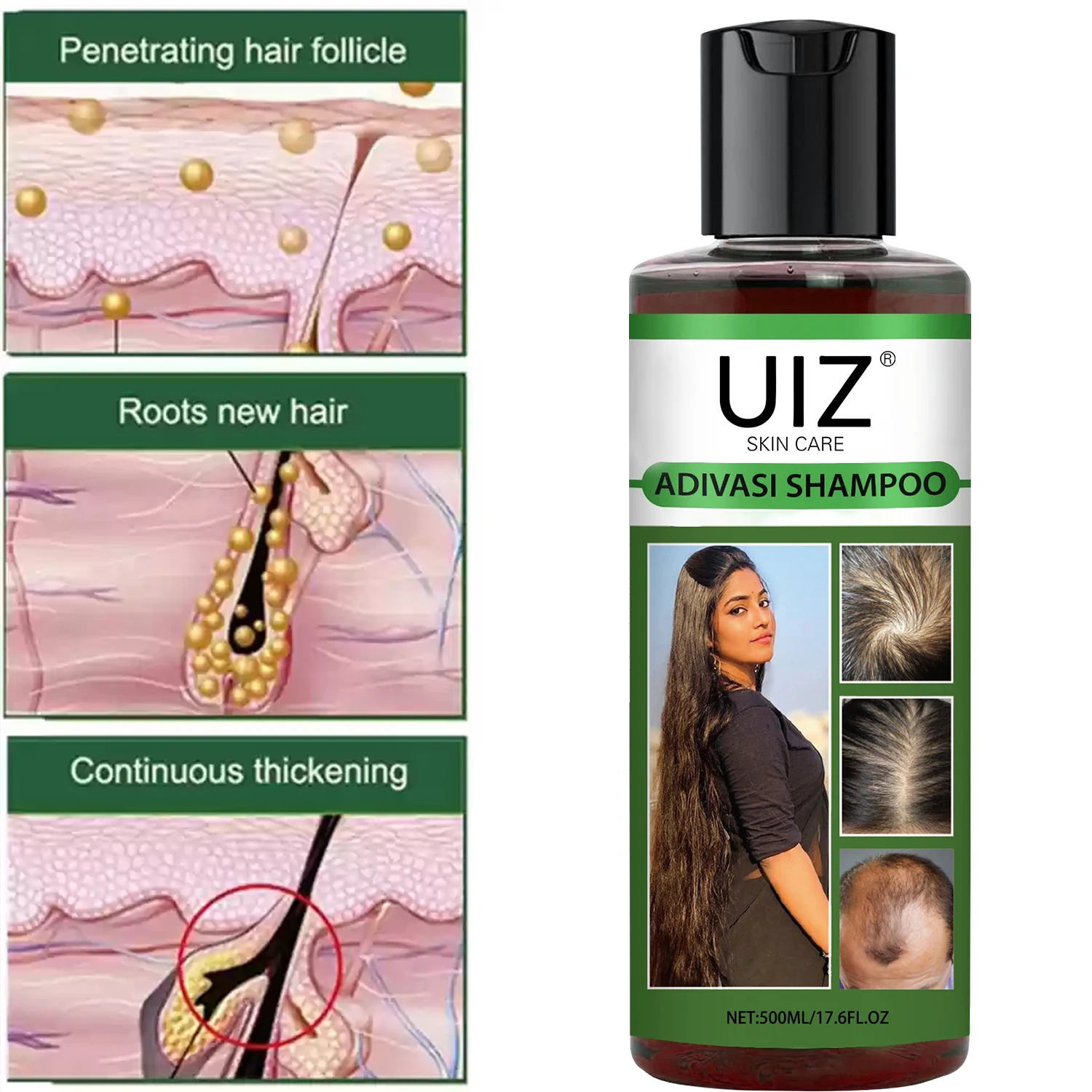 Private Label 100% Pure Natural Herbal Hair Care Set Anti Loss Thickening Growth Shampoo and Conditioner