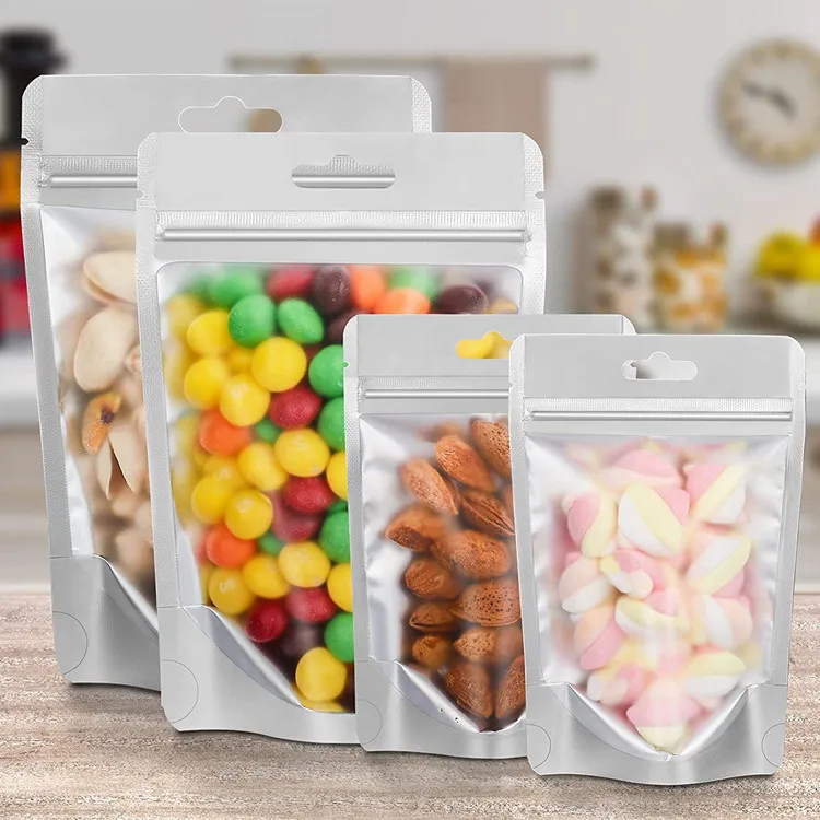 Ziplock Stand Up Bags with Matte Window, Reusable, Heat-Sealable for Home or Business