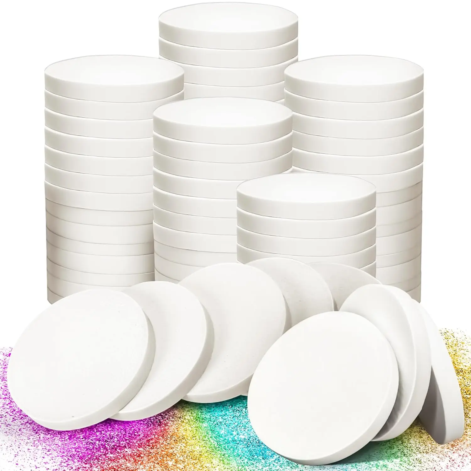 Round Makeup Sponge Cosmetic Sponge Round Foam Pad Eye Facial Powder Puff Beauty Makeup Foundation Powder Blender