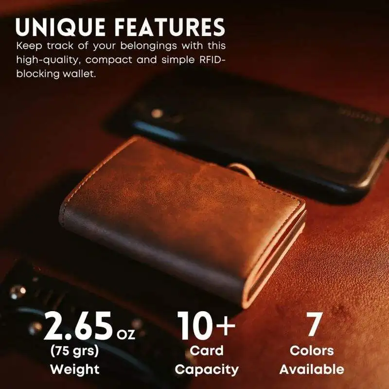 XD892 Custom Men PU Leather Wallet Designer Pop-Up Metal Aluminum Credit Card Holder RFID Shielding Safe Portefeuille Homme Cuir