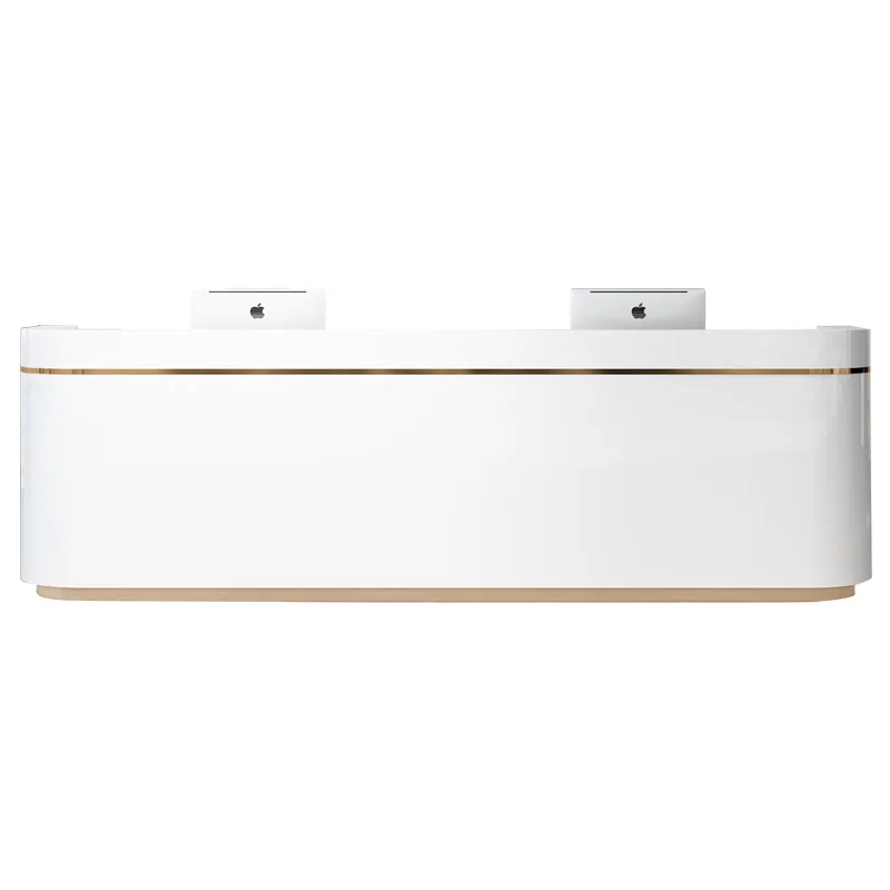 2022 Good quality beauty modern front white reception desk counter