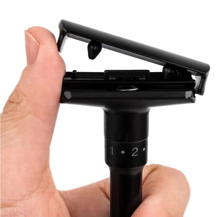 Black Color 6 Adjustable Shaving Degree Razor with Easy Use Shaving Cap Safety Razor