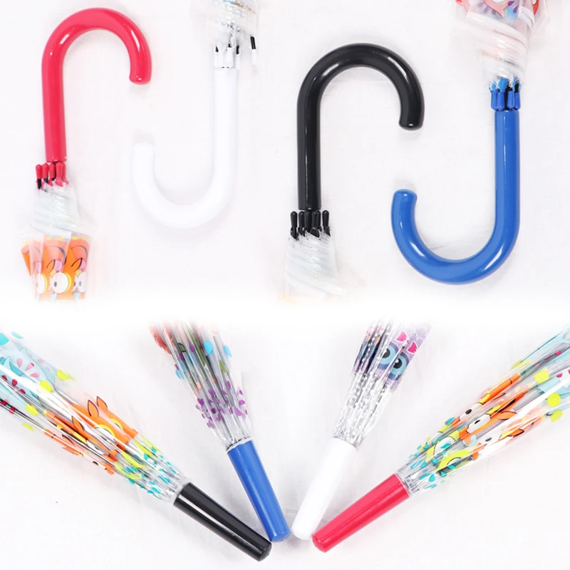 Kids Umbrellas Cartoon Unicorn PVC Clear Transparent Umbrellas Folding Motorcycles Umbrella