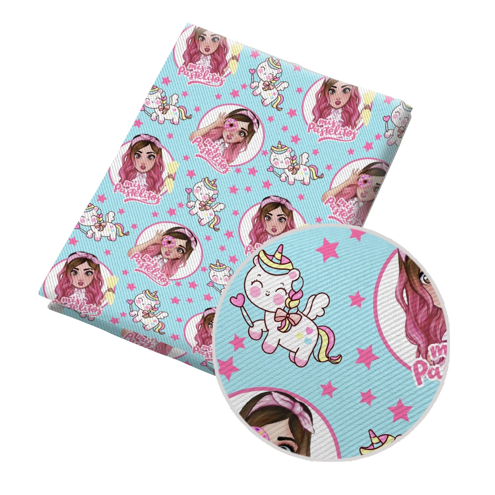 Mis Pastelitos Printed Twill Fabric for Breathable Design Curtain pet dress hair bow