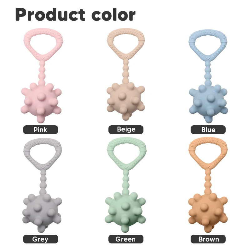 New Design Wholesale Silicone Baby Rattle Toys Baby Teething Toys Food Grade Safe Silicone Baby Teether Rattles