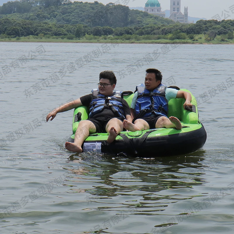Factory spot towable tube PVC inflatable water tractor foreign trade backrest two three people drag sofa