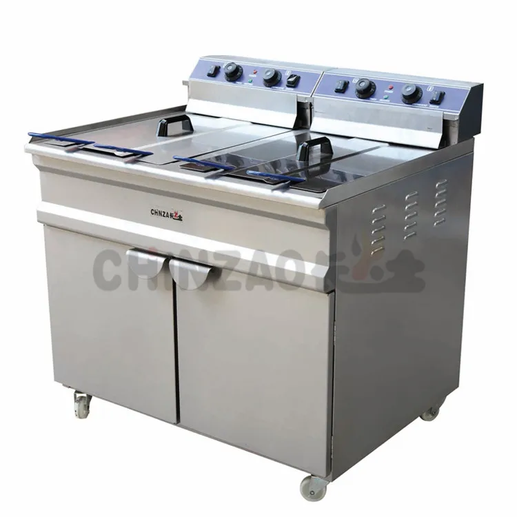 Коммерческая электрическая фритюрница для куриных чипсов с двойными резервуарами