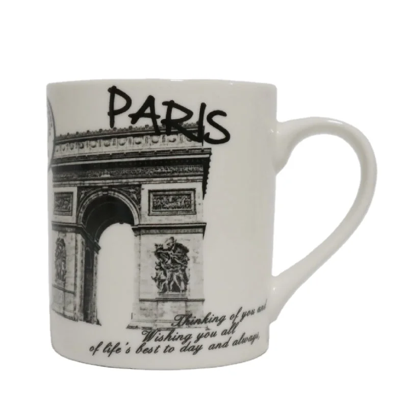 Sublimation Custom Logo Printed Porcelain Coffee Mugs Blank Color Ceramic Mugs 18oz London City Mug