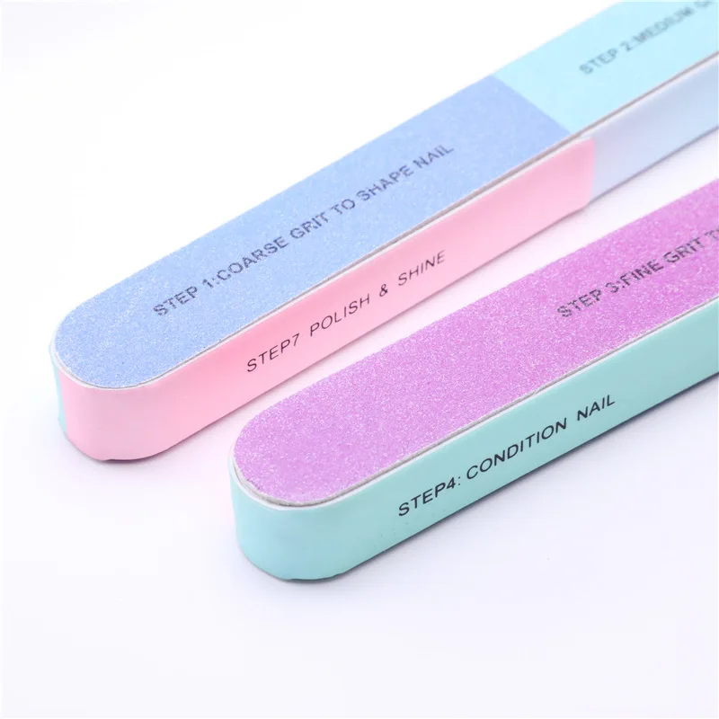 Wholesale Custom Nail Supplies Tools 7 Functions Polishing Smooth Shining 4 Ways Nail File and Buffer