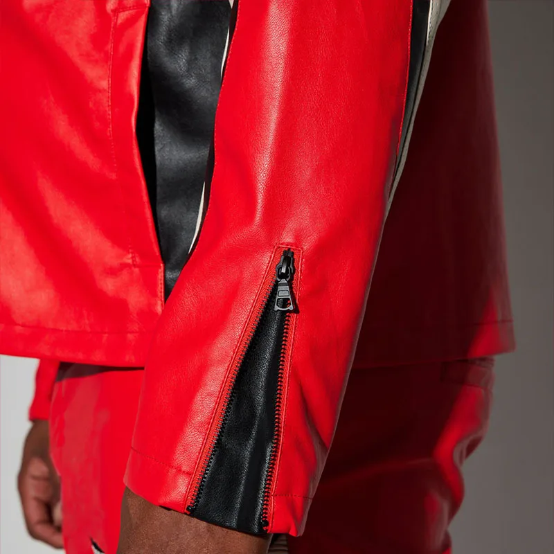 Custom design retro classic leather motorcycle jacket oem logo patch genuine leather racing jacket for men