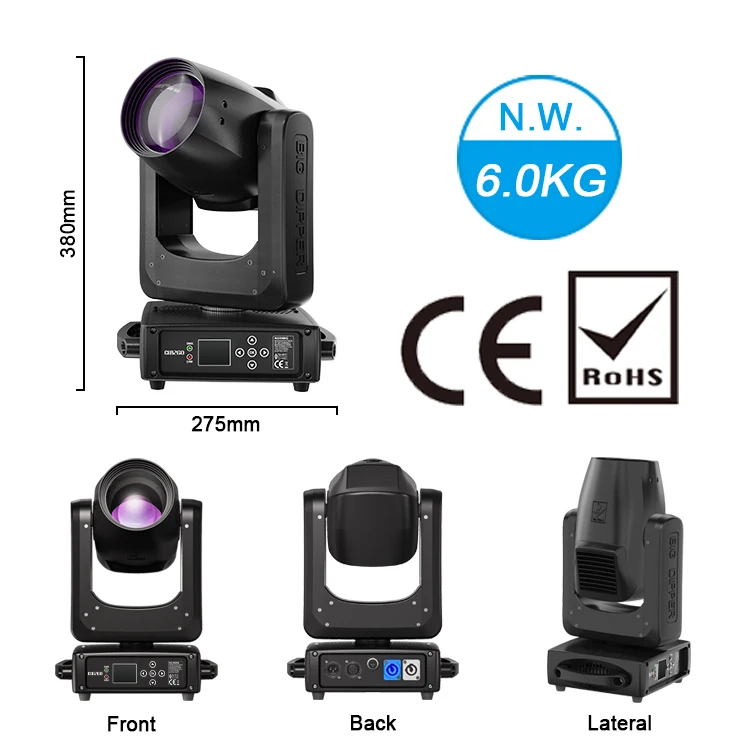 Big Dipper CLB260 Disco Beam Light 260W 6kg Mini 9R Sharpy Moving Head Stage Spot Lights With DMX Control