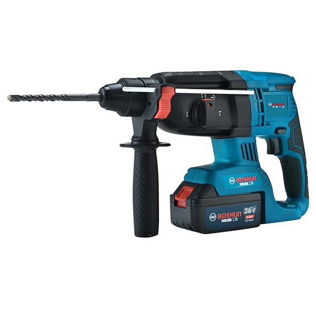 boshun 	36V brushless motor 400w  cordless rotary hammer drill 26 mm rotary hammer drill machine electric