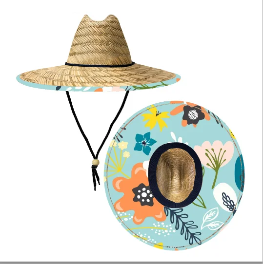 New Factory Direct Sales Beach Outdoor Lifeguard Straw Hat Sunscreen Natural Straw Hats