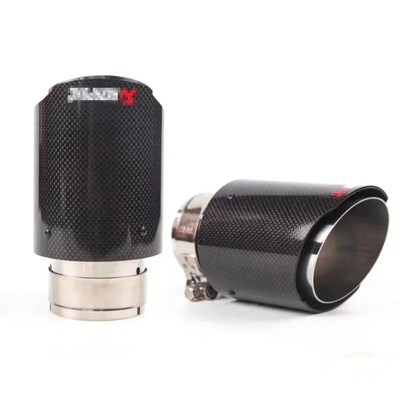 performance gloss black carbon fiber blue burnt exhaust muffler tips for BMW M2 M3 M4