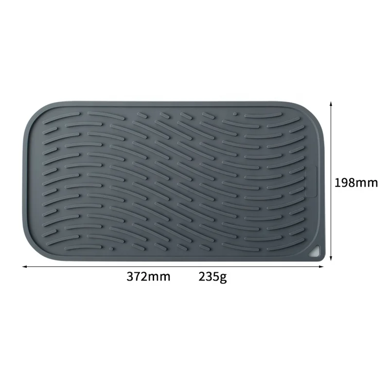 Rectangular Coaster Sustainable Waterproof Heat Resistant Eco Friendly Water Drainage Silicone Cup Mat Silicone Dish Pad