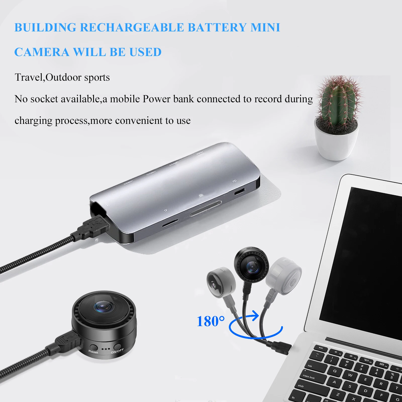 QZT 1080P HD Battery Smart IP Camera with Magnetic Bracket Full HD Mini Camera