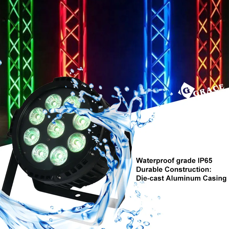 Igracelite Outdoor Waterproof Led Par Light 9 *18W 6IN1 Touch Battery Powered Uplight