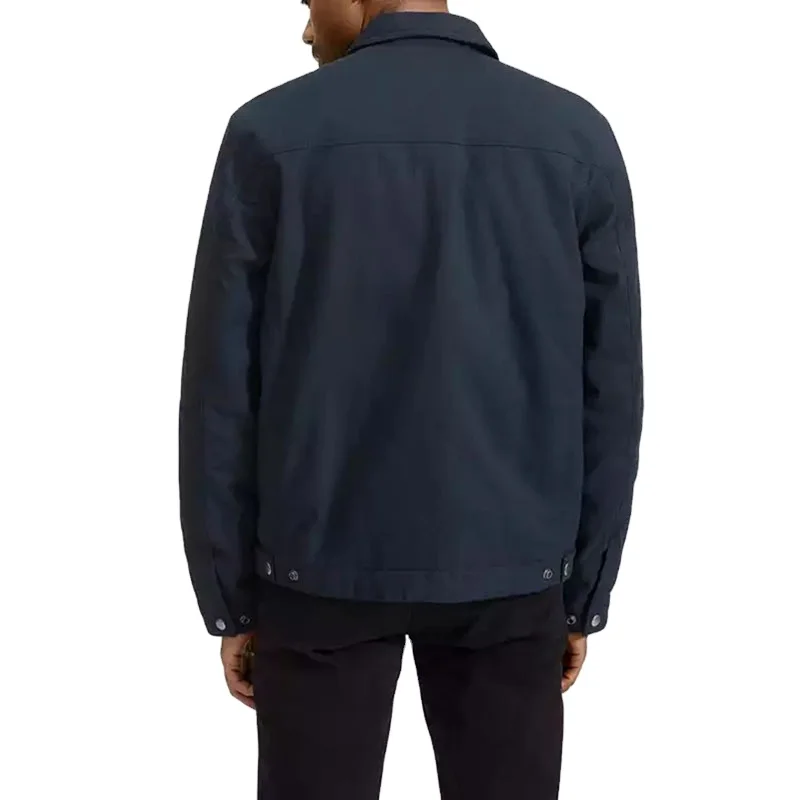 Winter Autumn Canvas Turn Down Work Filled Cotton Padding Button Cuff Custom Jacket Zipper High Quality Men Vintage Jackets