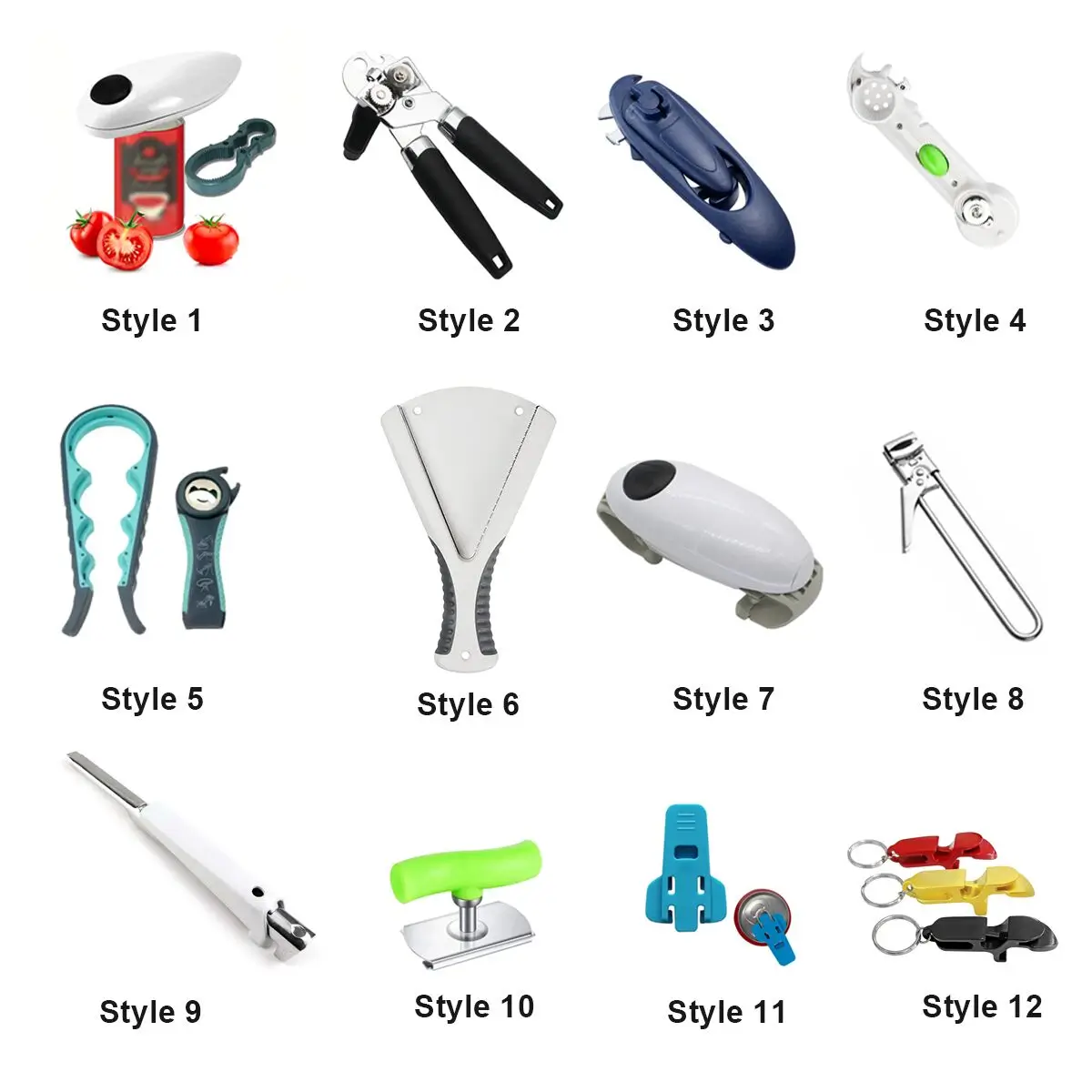 One touch safety can opener smooth edge automatic handheld jar opener gripper electric can opener