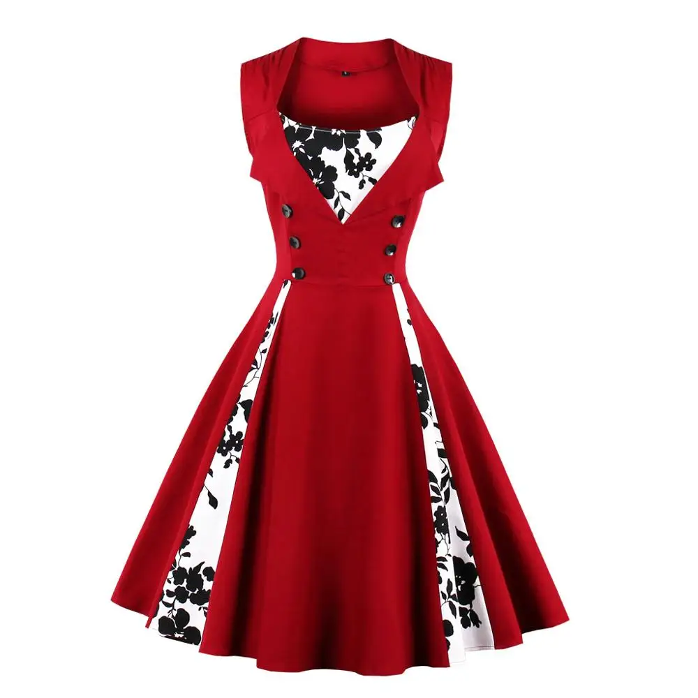 China Factory Direct Sale   zipper  printed cotton  big swing dress Vintage girls party dress