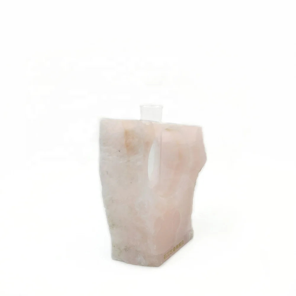 Nanwei Unique Decorative Pink Onyx Natural Surface Flower Vase