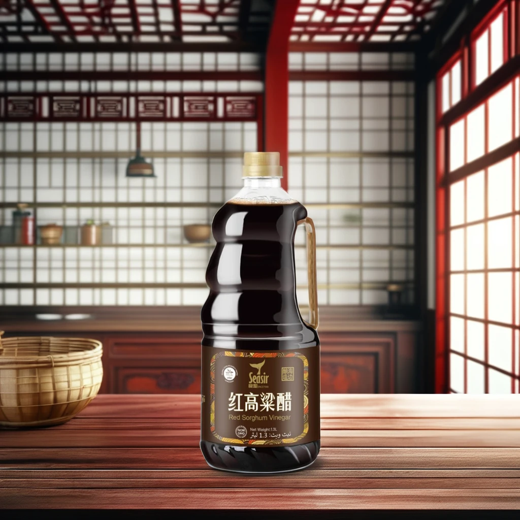 1.3L Natural Red Sorghum Vinegar Additives-Free Sour Taste Halal Certified Packed in Bottle