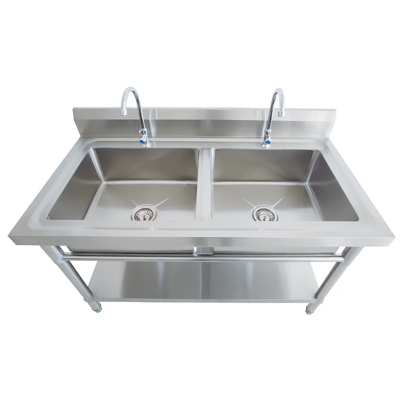 double bowl industrial kitchen sink , stainless steel sink for kitchen