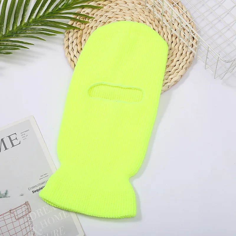 Wholesale Custom One Hole Face Cover Balaclava 1 Hole Ski Mask Winter Warm Acrylic Jacquard Letter Fitted Ski Mask