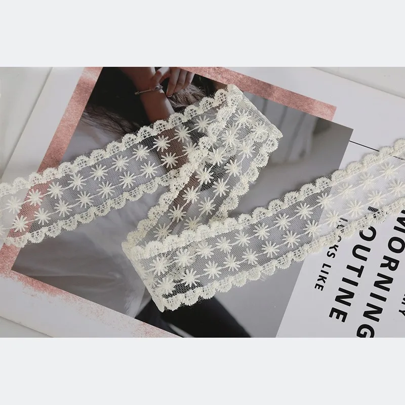 Embroidery White lace Diy Handmade Materials Clothing Headwear Accessories Gift Box Packaging Textile Accessories