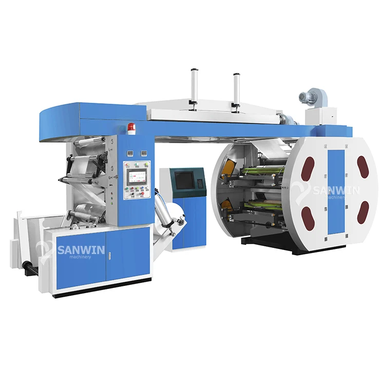 
High Speed CI Type BOPP PE Label Paper Cup Plastic Film Bag 2 4 6 8 Color Flexographic Flexo Printing Machine 
