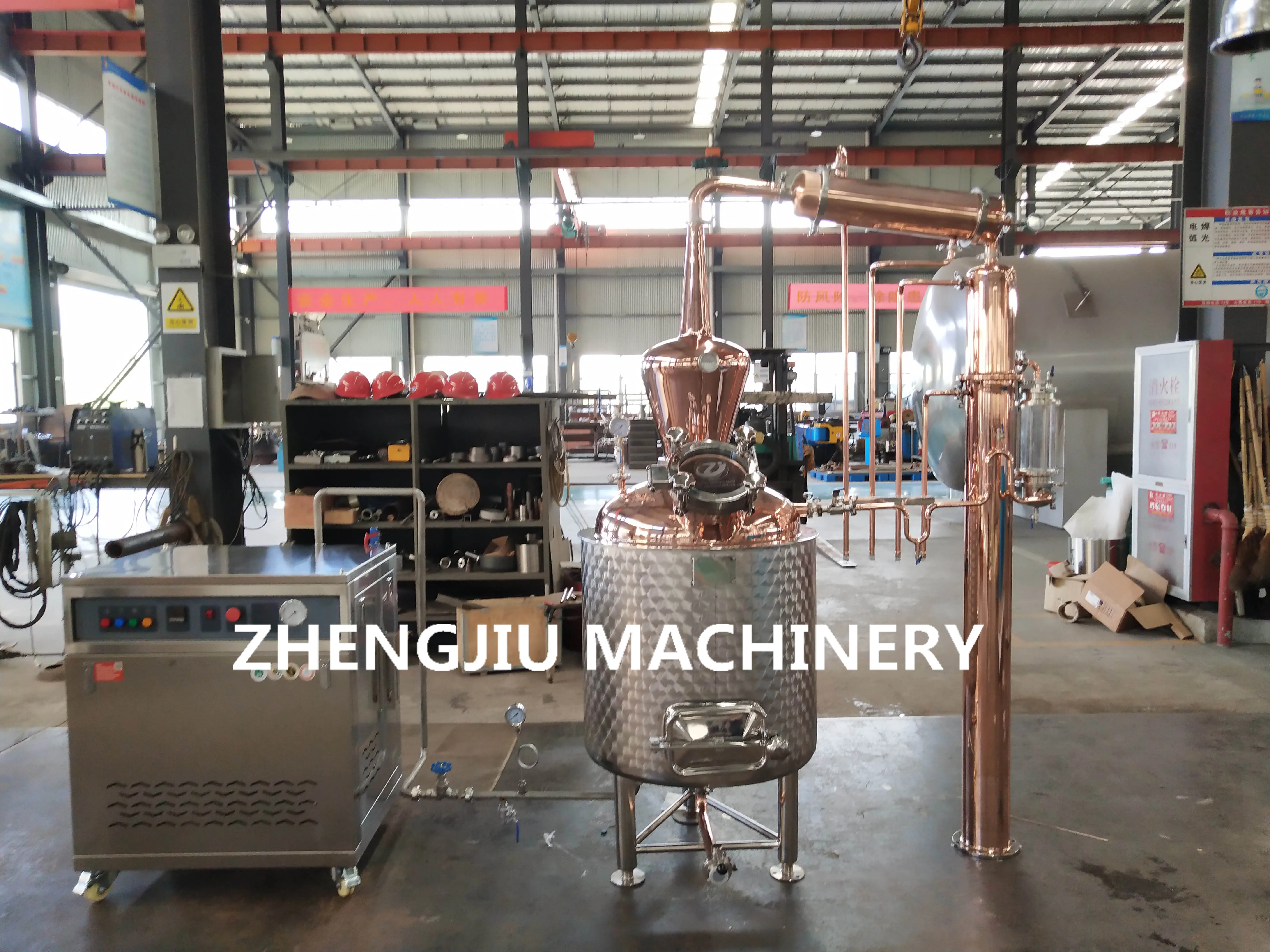 rose water distilling line alembic copper distillation essential oil distiller
